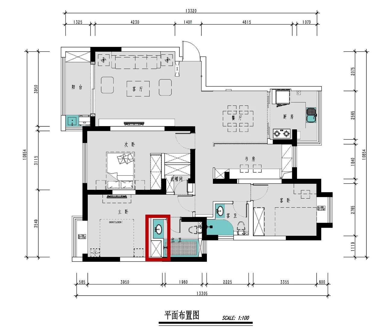 南京（jīng）聚寶山莊137平米現代風格裝修  年輕人（rén）的婚房可（kě）以這樣裝修13平麵布置圖