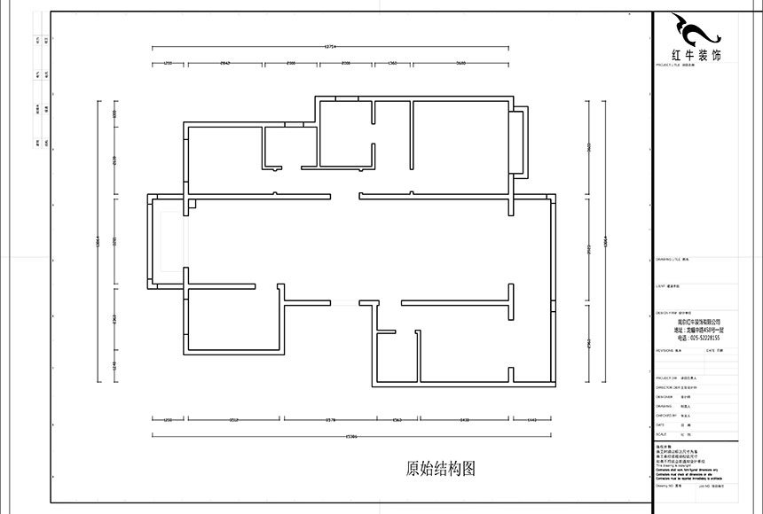 860x580_蔡成昊_南京中冶盛世（shì）濱江175㎡現代風格裝修_原（yuán）始結構圖