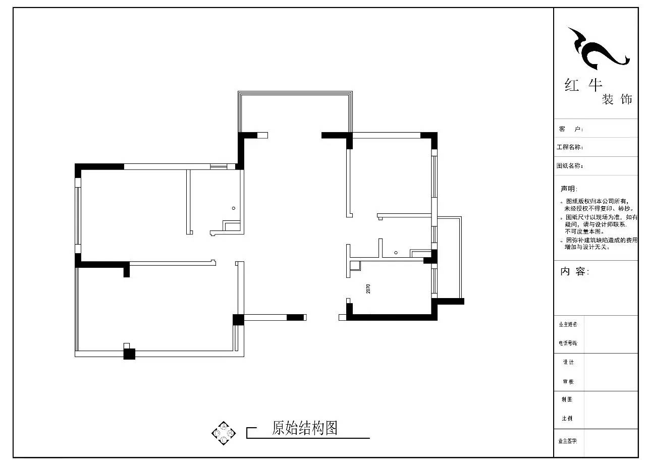 成品家一號_紫金華府108㎡簡約現代風14原始結構圖