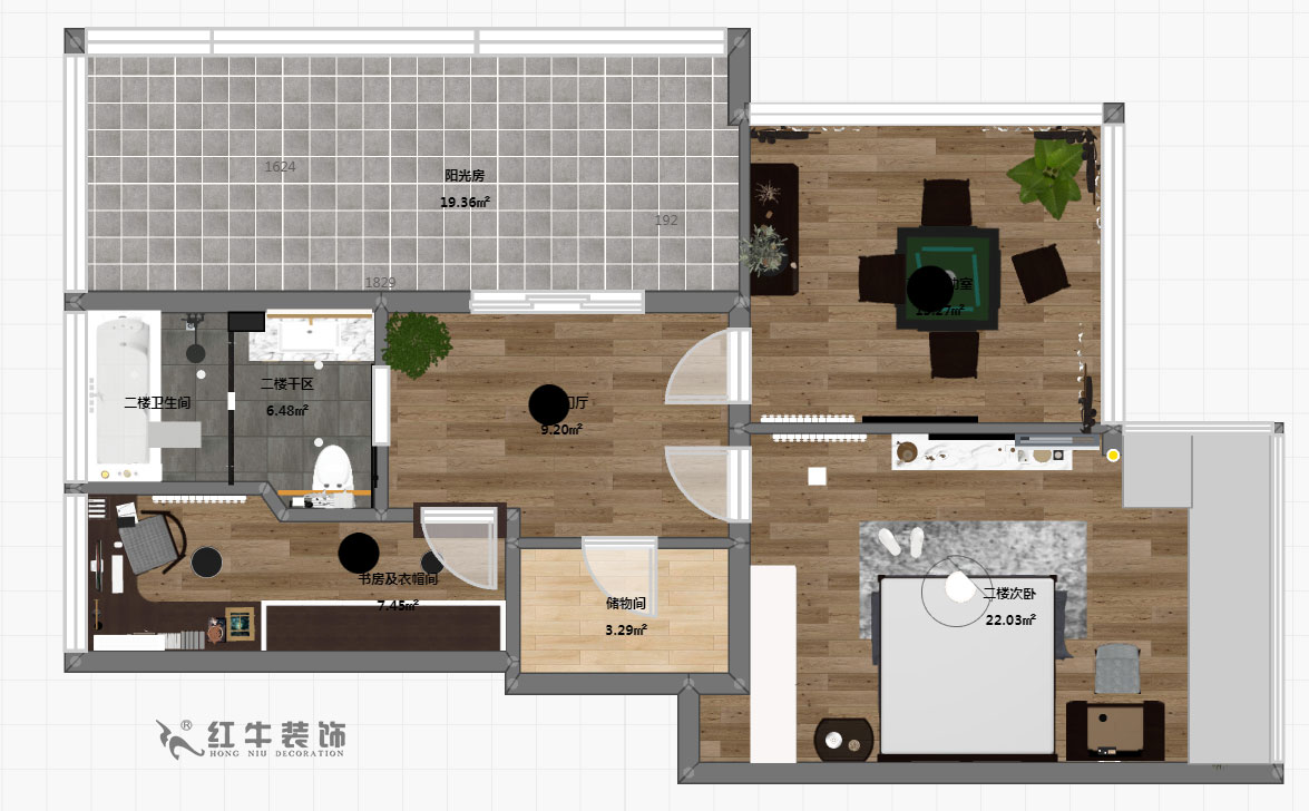 郭（guō）誌成_墨香山莊25-1101-197㎡-輕奢（shē）簡美風格_5室3廳2衛（老房裝修）_定製家￥260180_全（quán）包26萬00_06二樓彩平（píng）圖