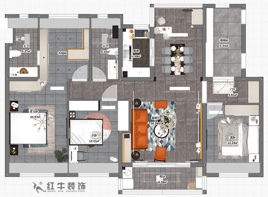 蔡成昊_泊（bó）雲間25-2-304-140㎡-現（xiàn）代輕奢風格_4室（shì）2廳2衛（新房裝修）_半包￥106935_半包10