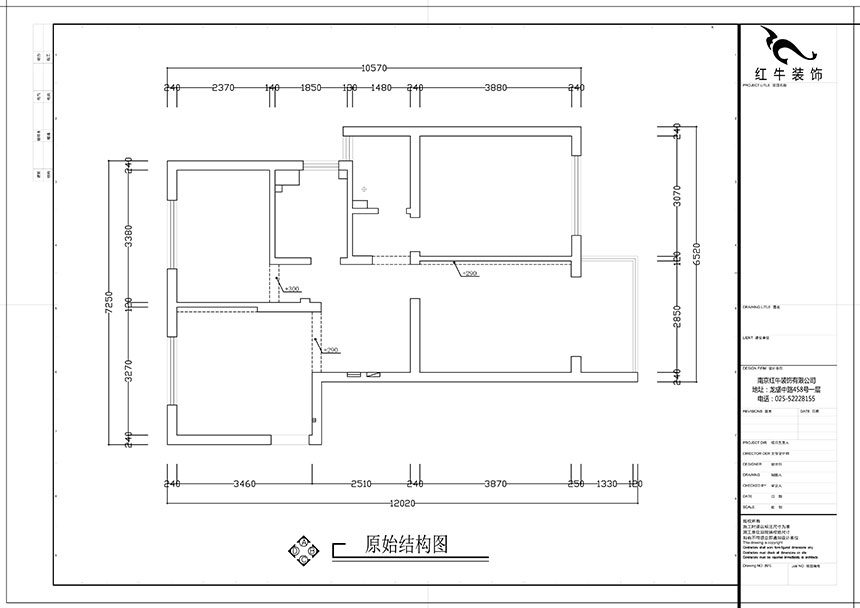 張（zhāng）智（zhì）猿｜盛（shèng）和家園南區（qū）6-1-1301-80㎡-現代簡約風格（gé）｜3室2廳1衛｜老房（fáng）裝修｜定製家￥106397｜全包11萬｜00_01原始（shǐ）結構圖（tú）