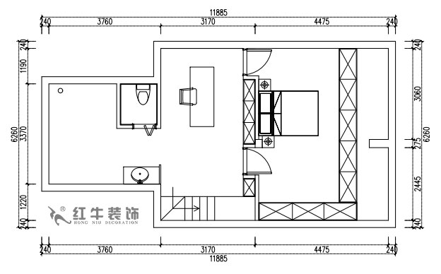 張桐瑋｜雨花村19-701-110㎡-現代簡約風格｜3室2廳1衛｜新房裝修（xiū）｜定製家￥124244｜全包12萬｜00_04二層平麵方案