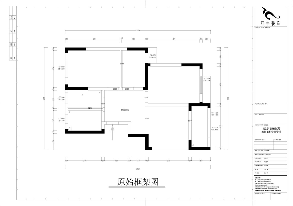 孟憲濤｜盤城新居43-2-1103-90㎡-簡約風格（gé）｜3室（shì）2廳1衛｜新房裝（zhuāng）修｜定製家￥113156｜全包（bāo）12萬｜00_01原始框架圖