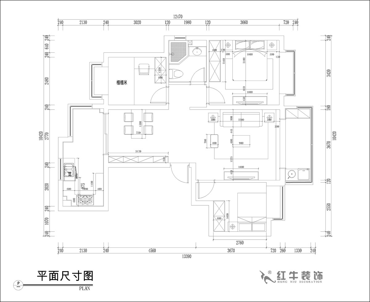 張桐瑋（wěi）｜恒大林溪郡13-1001-99㎡-簡歐風（fēng）格｜3室1廳1衛｜新房裝修｜定製家￥122000｜全包13萬｜00_03家具（jù）尺寸圖