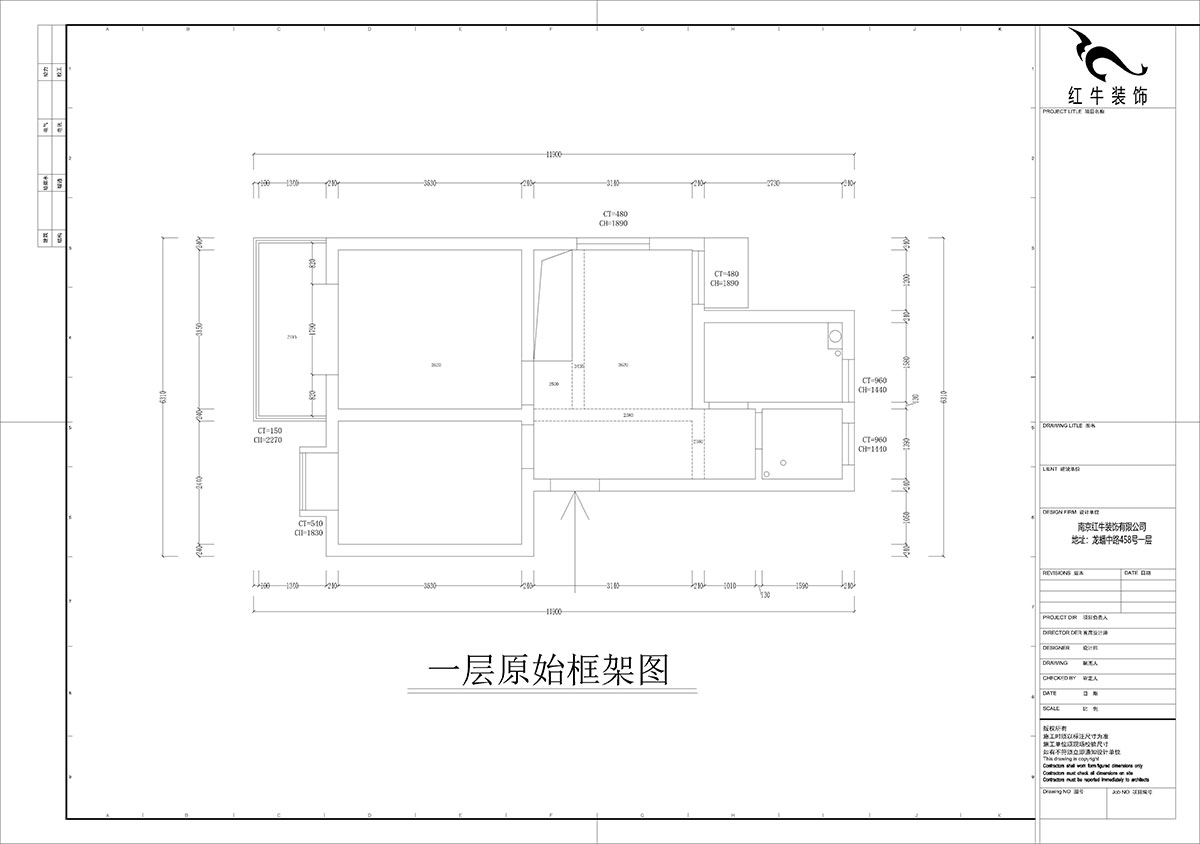 孟憲濤｜堯順佳園2期60-606-72㎡-簡約風格｜3室1廳1衛｜新房（fáng）裝修｜定製家｜全包11萬（wàn）｜00_01一層（céng）原始框架圖