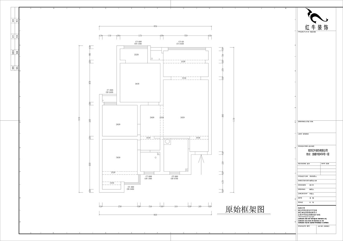 孟憲濤｜旭日愛上城星島園5-203-90㎡-簡約風格｜3室（shì）1廳1衛｜老房裝修｜定製家｜全包14萬｜00_01原始框架圖