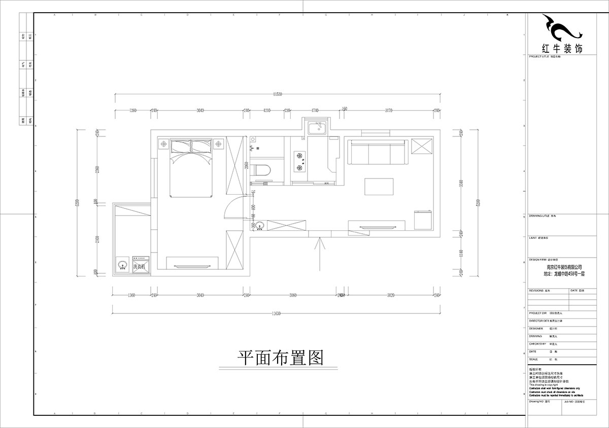 孟憲（xiàn）濤｜大（dà）光路菜市口1號2-2-205-50㎡-簡約風格｜1室1廳1衛｜老房裝修｜定製家｜全包9萬｜00_02平麵布置圖