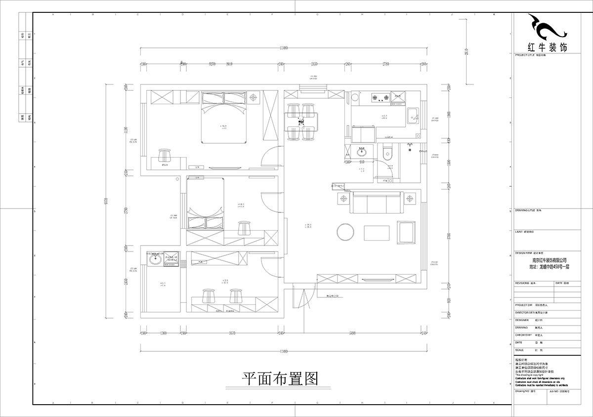 孟憲濤｜石門坎110號1-404-100㎡-現代簡約風格（gé）｜3室1廳1衛｜老房裝修｜定製家｜全包14萬｜00_02平（píng）麵布置圖