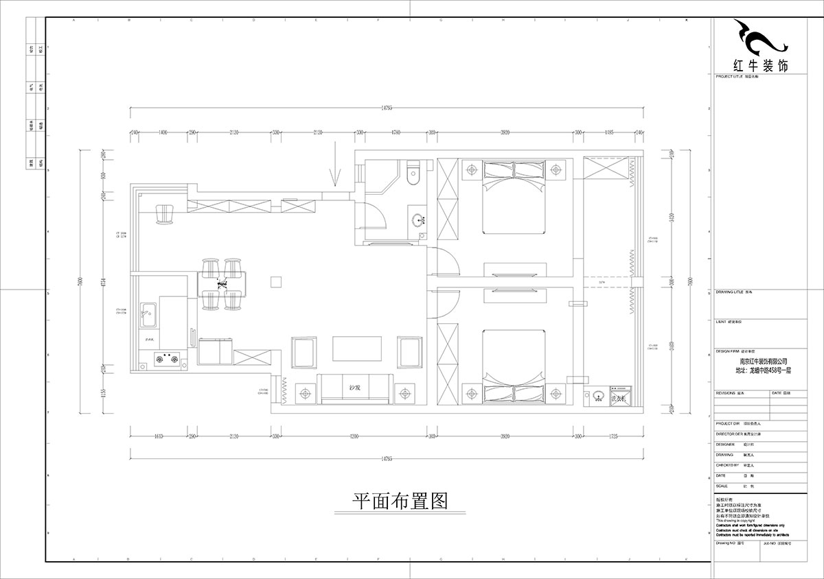 孟憲濤（tāo）｜估衣廊18-3-305-100㎡-簡約風格｜3室（shì）2廳1衛｜老房（fáng）裝（zhuāng）修｜定製家｜全包14萬｜00_02平（píng）麵布置圖