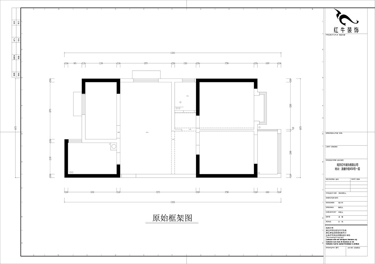 孟憲濤｜觀泓雅苑A區6-2101-115㎡-法式南洋複（fù）古風格｜3室1廳2衛｜新（xīn）房裝修｜定製家（jiā）｜全（quán）包16萬｜00_01原（yuán）始框架圖