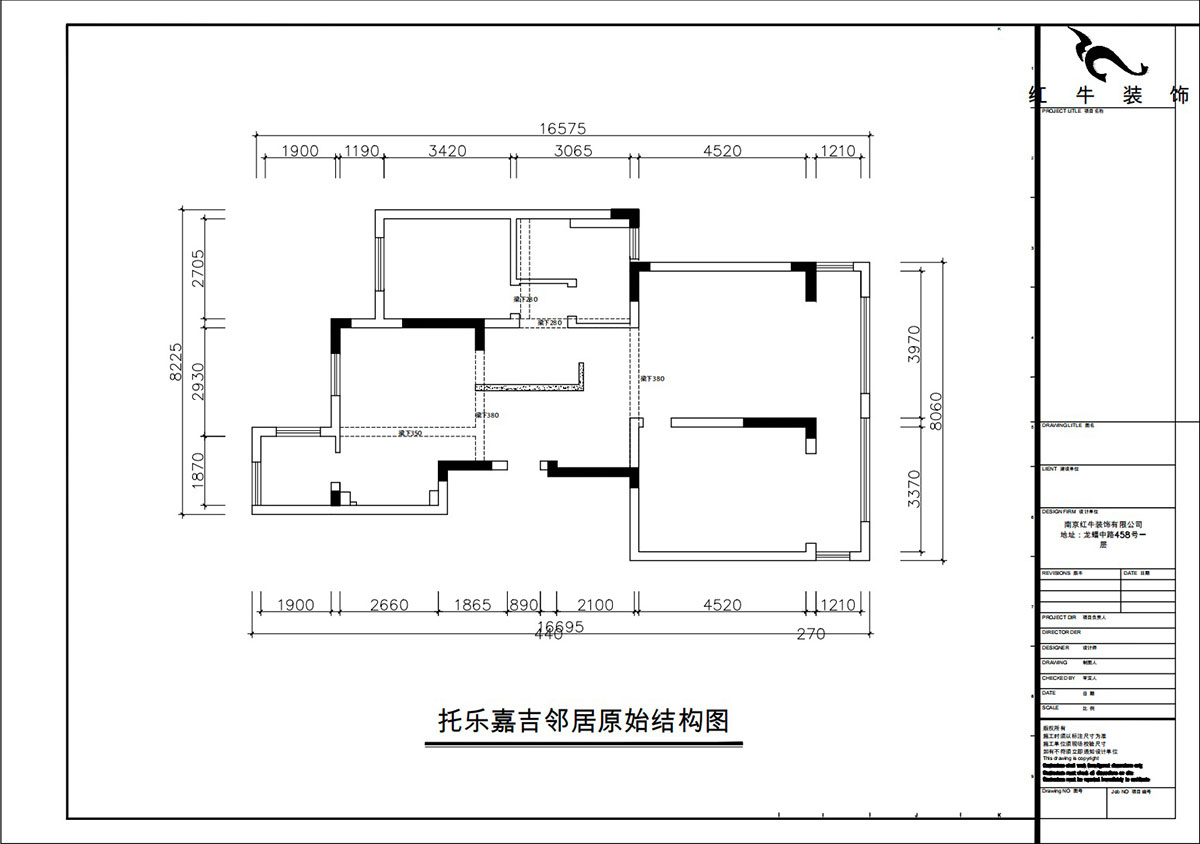 朱彥｜托（tuō）樂嘉吉鄰居3-905-110㎡-現代風格｜3室2廳1衛｜老房（fáng）裝（zhuāng）修｜定製（zhì）家｜全包15萬｜00_01原始結構圖