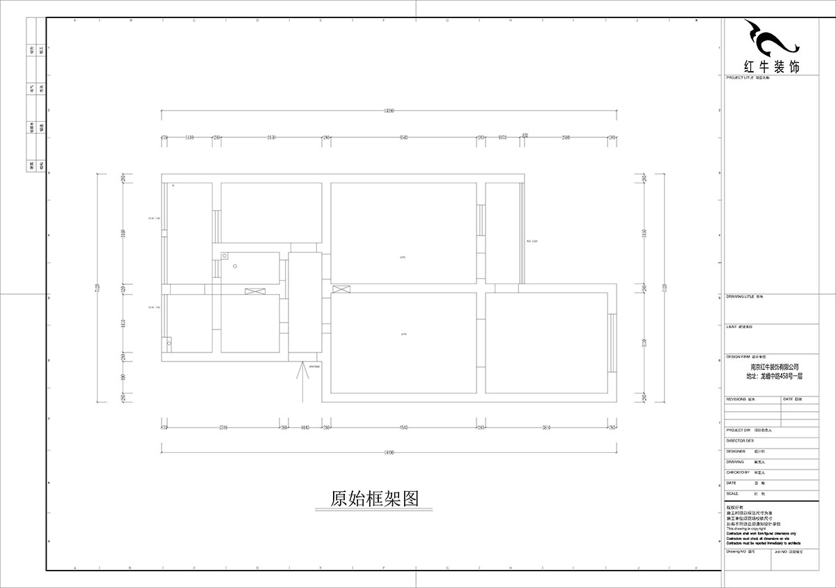 孟憲濤｜理工大121棟（dòng）4-208-82㎡-現代簡約風格｜3室2廳1衛｜老房裝修｜定製（zhì）家｜全包12萬（wàn）｜00_01原始框架圖