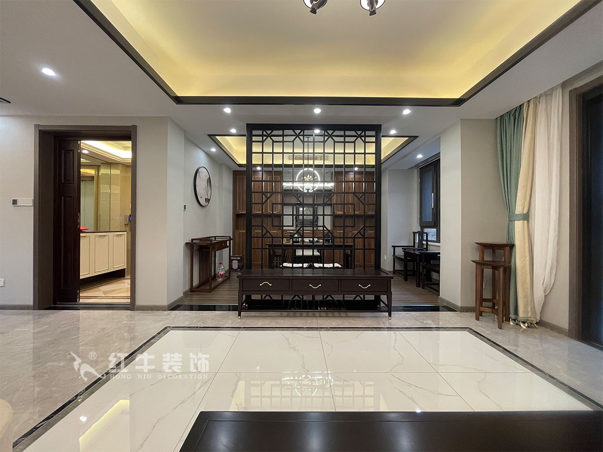 實景案例｜南京（jīng）明發香山郡（jun4）140㎡新中式風格裝修，東方（fāng）美學拿捏